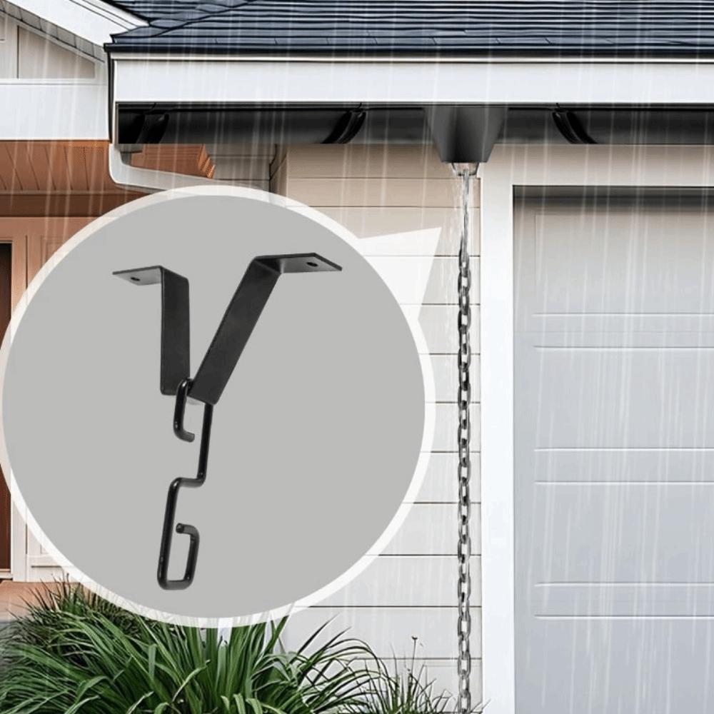 Железный крюк для дождевой цепи Сверхпрочный соединитель водосточной трубы Адаптер для желоба Сбор дождевой воды