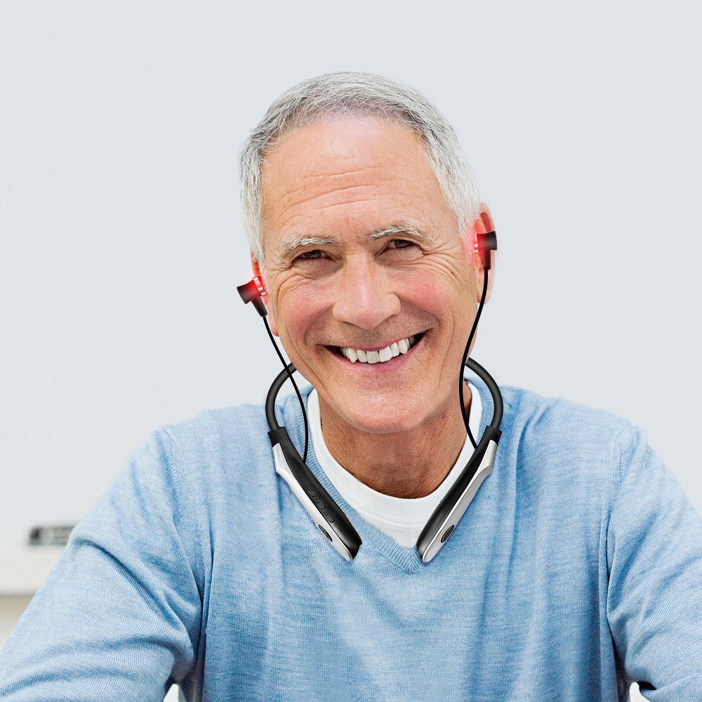 Перезаряжаемый портативный лазерный облучатель для носа и ушных каналов, лазерный облучатель для уха с креплением на шее, световая волна 650 нм, уход за носом