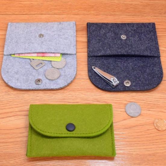 Мини-портативный однотонный фетровый держатель для кредитных карт, сумка для монет, кошелек, подарок