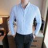 Striped Long Sleeve Shirt For Men Buttons Shirt Male Shirts Slim Formal Anti-wrinkle Non-ironing Business Shirts