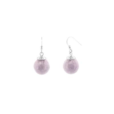 Серьги-крючки Purple Cotton Candy - ручная работа из стерлингового серебра 925 пробы для подарка женщинам
