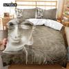 Комплект постельного белья с изображением Будды размера King Size, золотистая мандала, азиатская культура, комплект постельного белья из микрофибры, экзотический ретро-стиль, покрывало