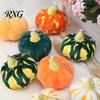 Simulation Pumpkin Charm Plush Pendant, Decorative Soft Stuffed Keychain, Halloween Theme Seasonal Gift Ornament with Metal Bead Chain for Bag
