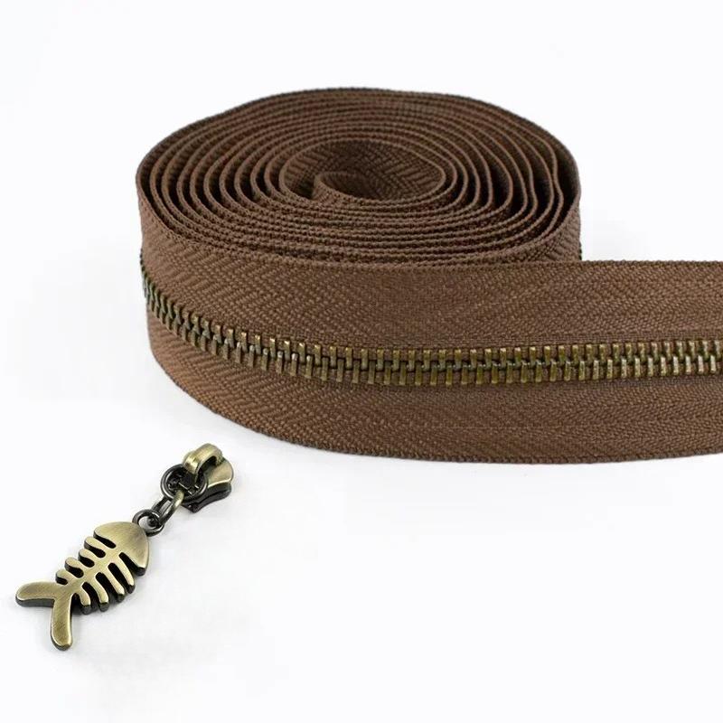 1/2/3/5M Meetee №5 Металлическая молния на катушке с бегунками для сумки, обуви, куртки, декоративная застежка-молния по метрам, DIY, ремонт, швейные аксессуары