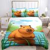 3pcs Capybara, Waterfront Duvet Cover Set - Machine Washable, Includes 1 Cover and 2 Pillowcases, No Core Included yy251013107