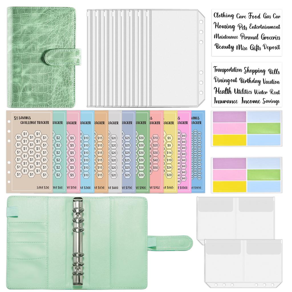 Папка для бюджета, папка для экономии денег с конвертами на молнии, конверты для наличных денег и бюджетные листы расходов для составления бюджета