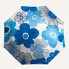 1pc Blue Floral Pattern Automatic Umbrella - 8-Rib Foldable Design, Outdoor Adventures, and Family Celebrations yy250829094
