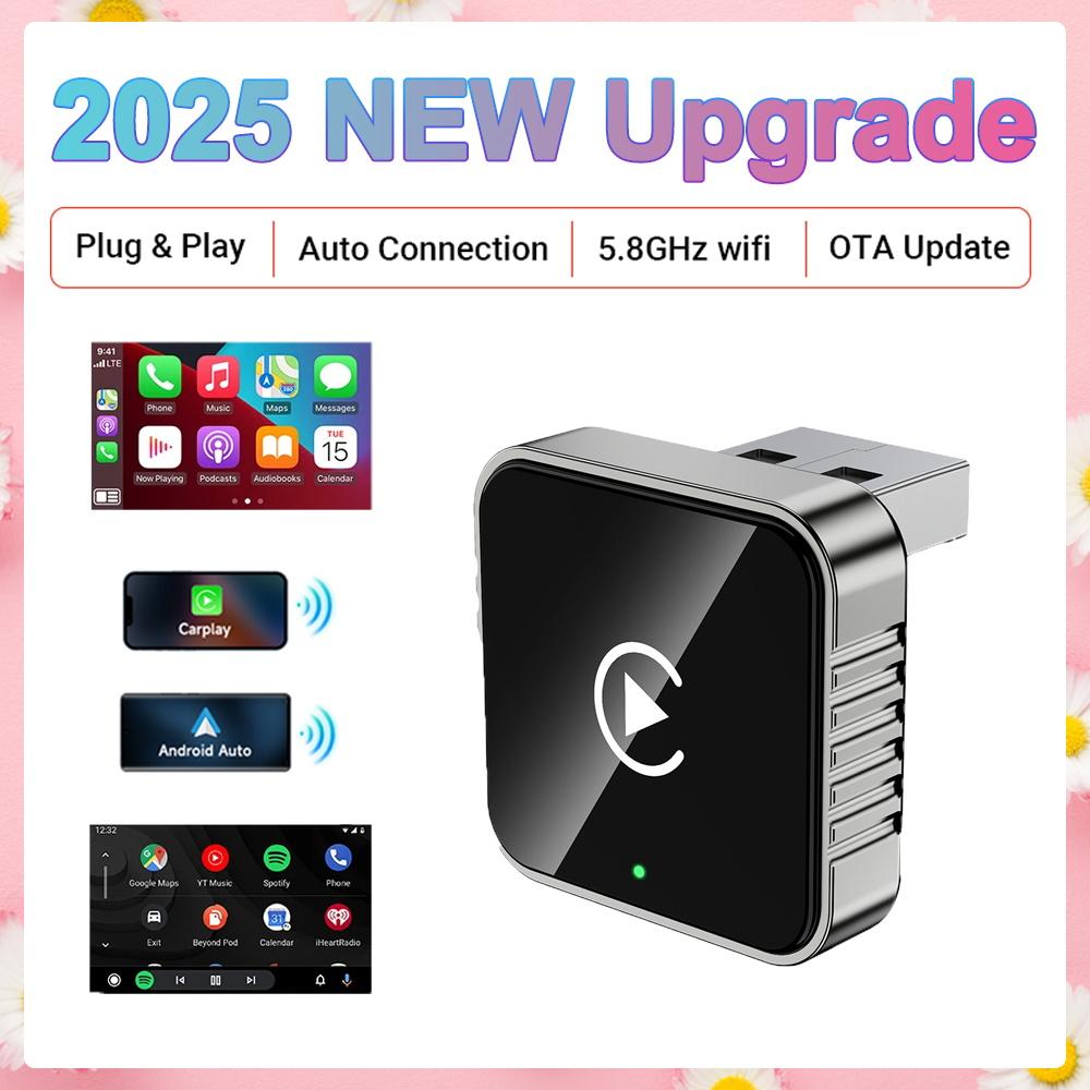 2025 NEW 2in1 Smart Mini Box Wireless Carplay Adapter Android Auto WIFI BT Auto Connect For Toyota Volvo Benz MG Kia MAZDA FORD