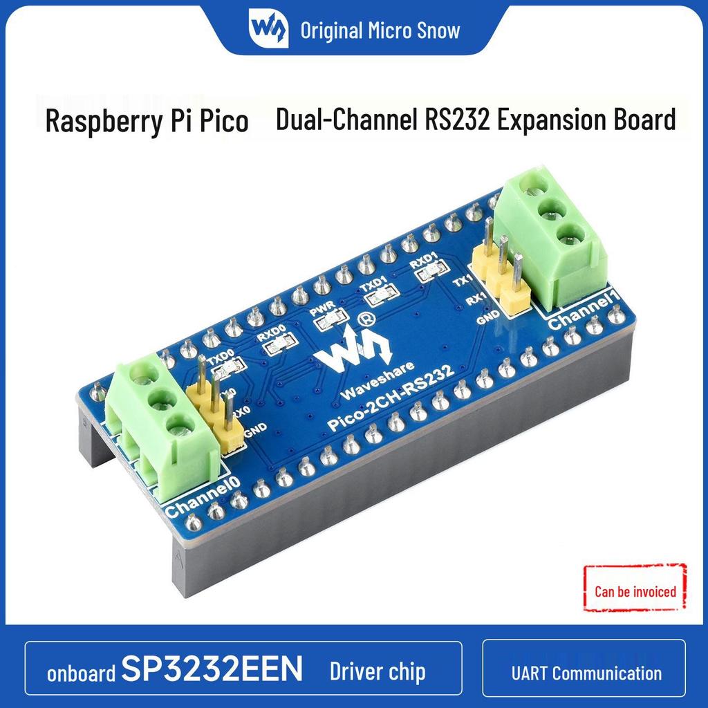 Weixue Dual-Channel RS232 Expansion Board with SP3232EEN Chip for Raspberry Pi UART Communication