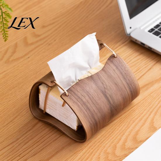 Bathroom Tissue Case Wooden Holder, Rectangular Decorative Paper Napkin Dispenser, Box Holder Organizer, for Office Desk Home Decor Reusable