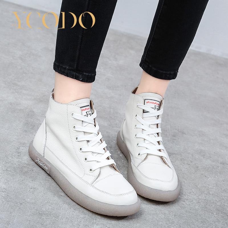 Женская весенне-осенняя повседневная обувь на плоской подошве, кожаные студенческие ботинки для девочек