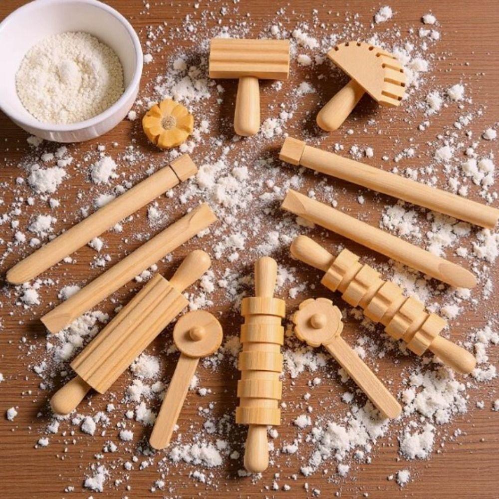 12Pcs Set DIY Hand Crafted Clay Dough Tools Mud Roll Pressed Clay Toys Pretend Utensils