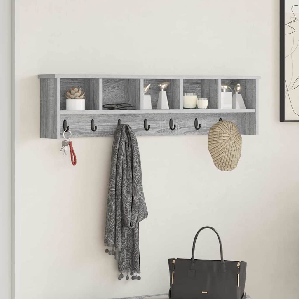 Wall Mounted Nightstand Grey Sonoma 100 x 16 x 26 cm