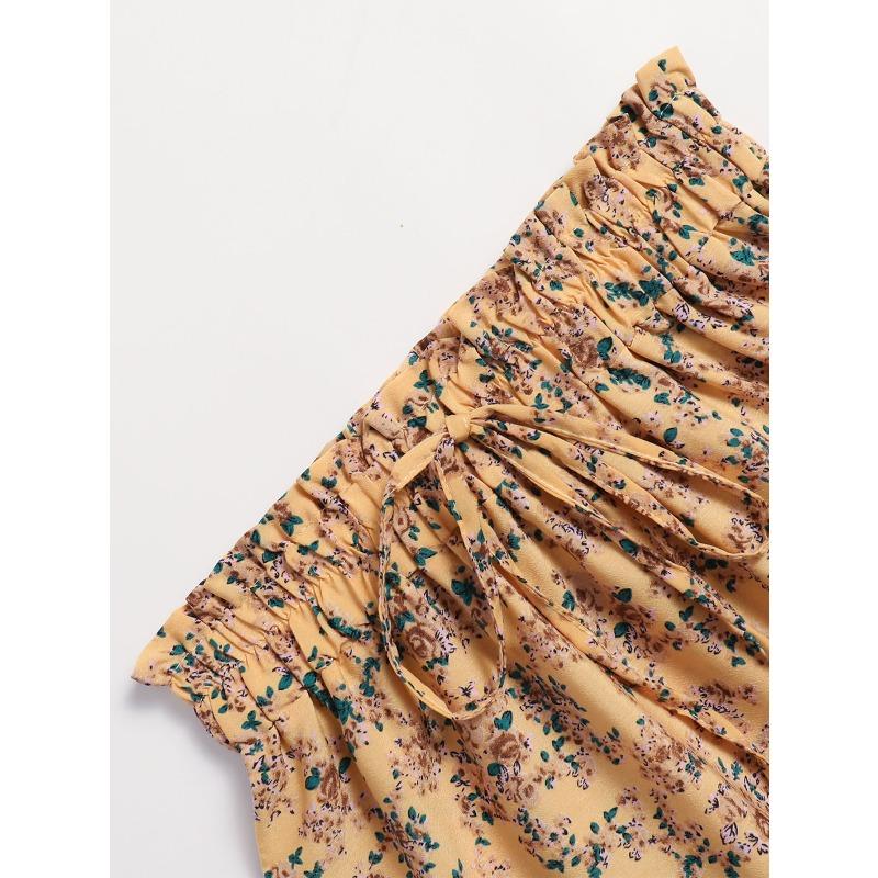 YYFS Женские повседневные юбки с цветочным принтом на лето и весну