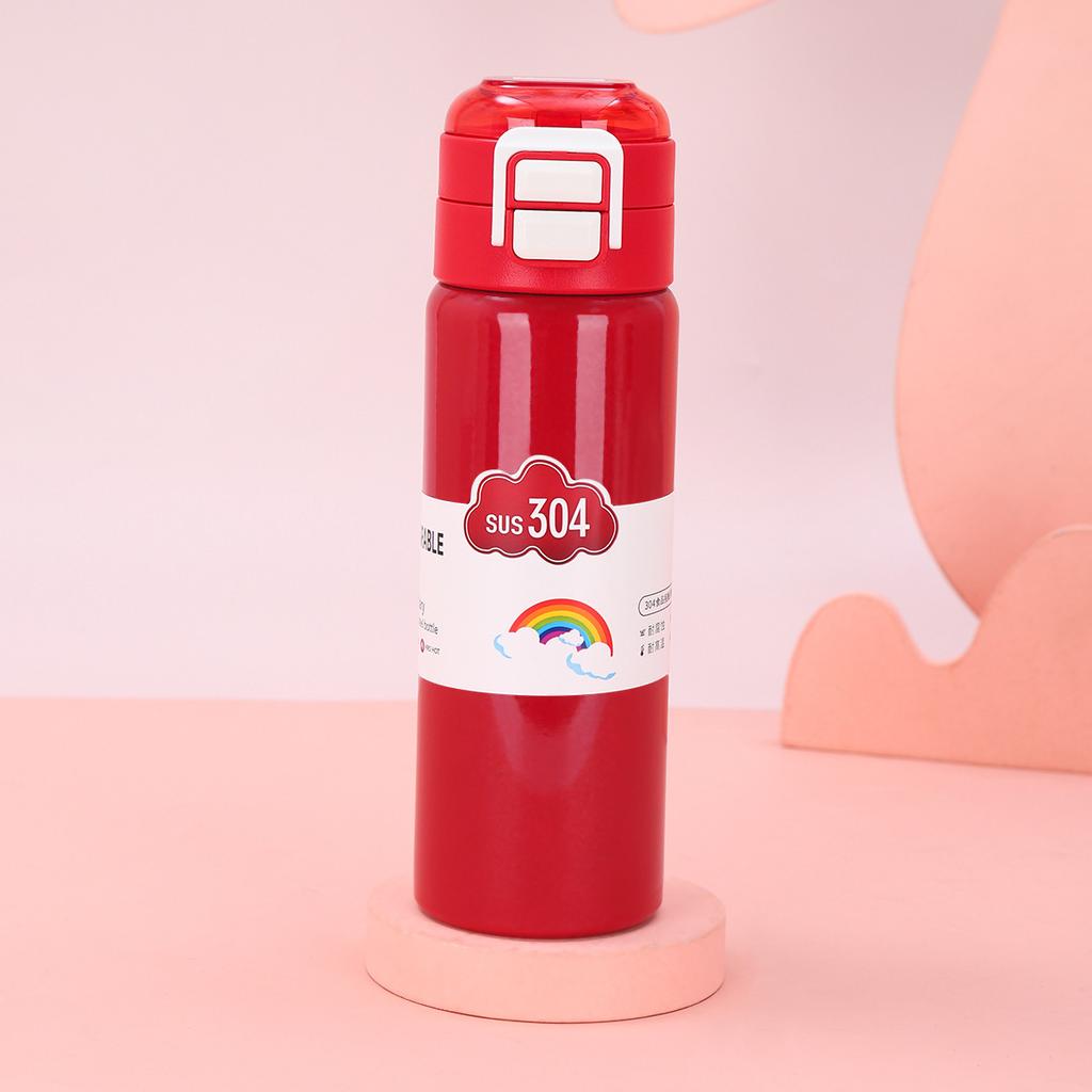 Новая чашка-термос Новая нержавеющая сталь Студенты мужского и женского пола Большая вместимость Чашка с откидной крышкой Рука об руку для переноски Чашки для двойного питья