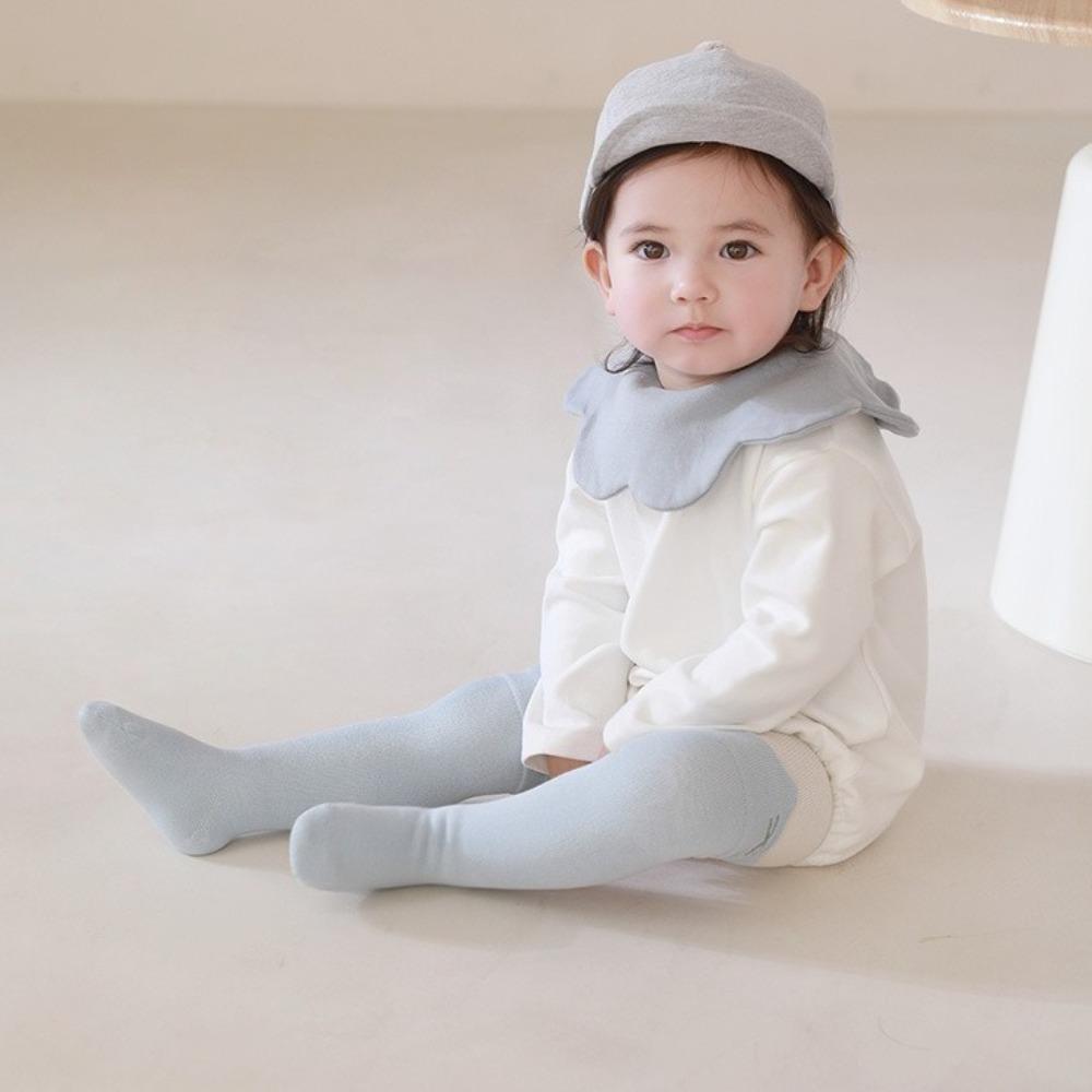 Дышащие носки для малышей без косточек средней длины, новые однотонные полосатые гольфы для детей