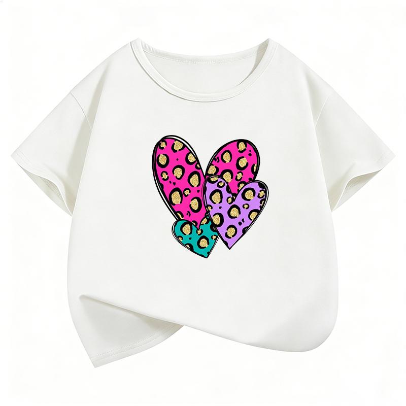 Fashion love heart Design TShirt Printed T Shirt Girls Summer Clothes Short Sleeve Tops TShirts Cute boys Clothing