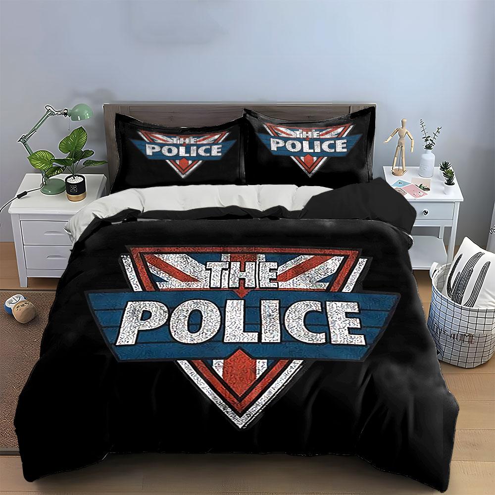 The Police Logo Bedding Set Bedding Duvet Cover Set Duvet Cover Pillowcases (1 * Duvet Cover 2 * Pillowcases, without duvet insert)