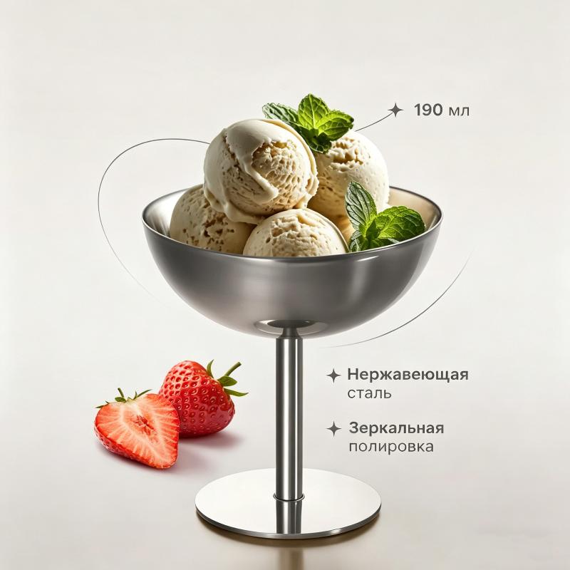*Новый. Футбольные миски для мороженого из нержавеющей стали, многоразовые стаканчики для десерта, набор для сандей, фруктовых закусок, вечеринки, десертная миска, круглая чашка для йогурта