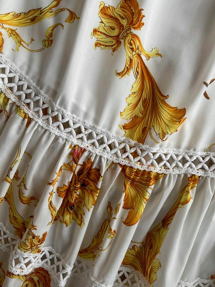 Женское винтажное богемное праздничное длинное платье макси с принтом и рукавом-фонариком, однобортное шикарное платье в стиле бохо