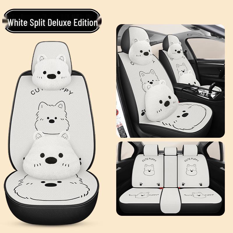 Мультяшная подушка на сиденье автомобиля West Highland для BYD Seal 06 Yuan PLUS/Pro - Универсальная и дышащая, для всех сезонов.