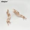 SIMJOO Zircon Geometric Earrings Feminine Stud Rose Gold Color Earrings