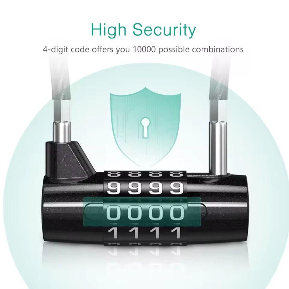 Anti-theft 4 Digit Combination Lock Wire Rope Gym Safety Coded Lock for Travel & Home