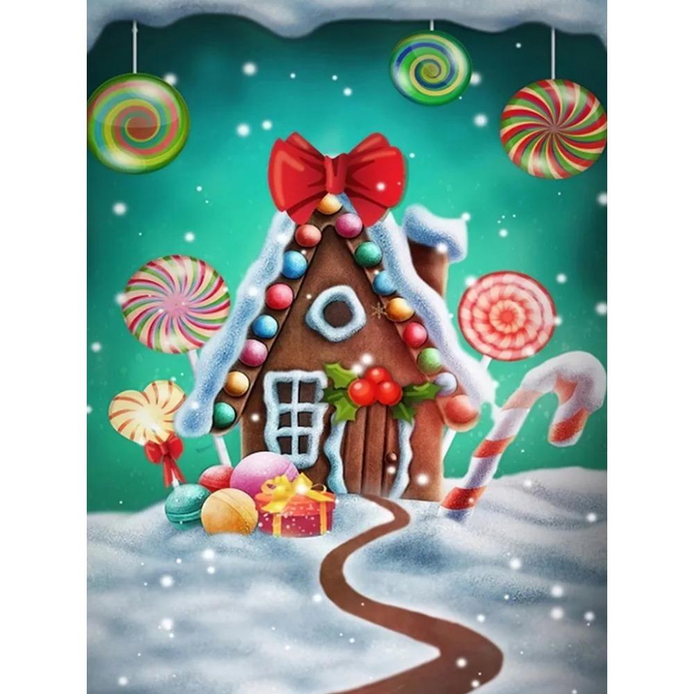 Алмазная картина, полная дрель, конфетный дом, круглая алмазная живопись, ручная работа, искусство, птица, сделай сам, алмазная мозаика, картина, украшение дома