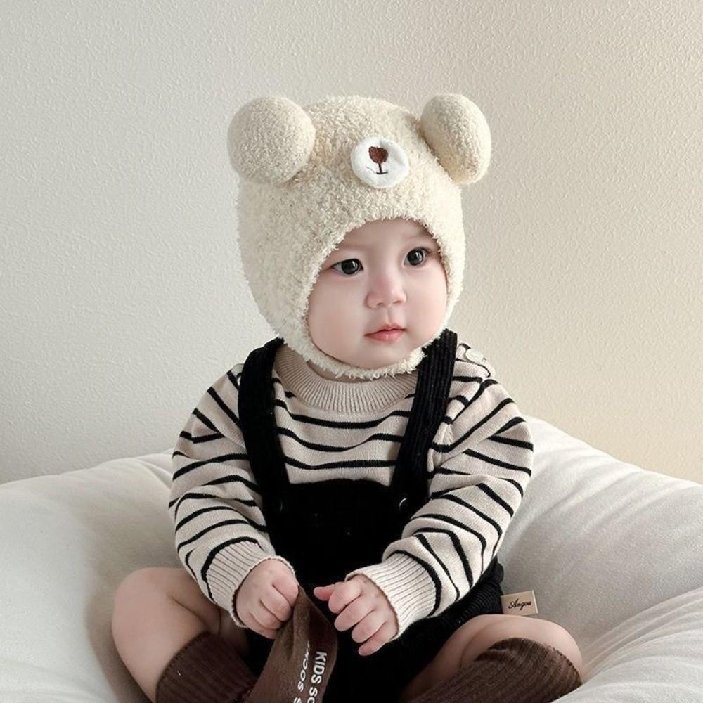 Cartoon Design Baby Bear Hat Anti-Cold Infant Toddler Beanie Cute Warm Winter Cap Baby Photo Prop