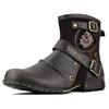 Fashion 2024 New In Men Boots Luxury Handmade Men Ankle Boots Metal Buckle Zipper Motorcycle Boots Outdoor Plus Size 39-48 Punk Bottines