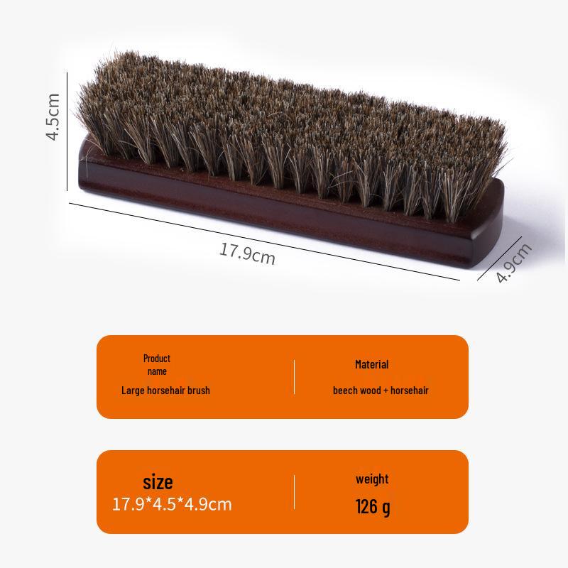 Большая коричнево-красная щетка из конского волоса для ухода за обувью и кожей, для обуви, курток, диванов и автомобилей