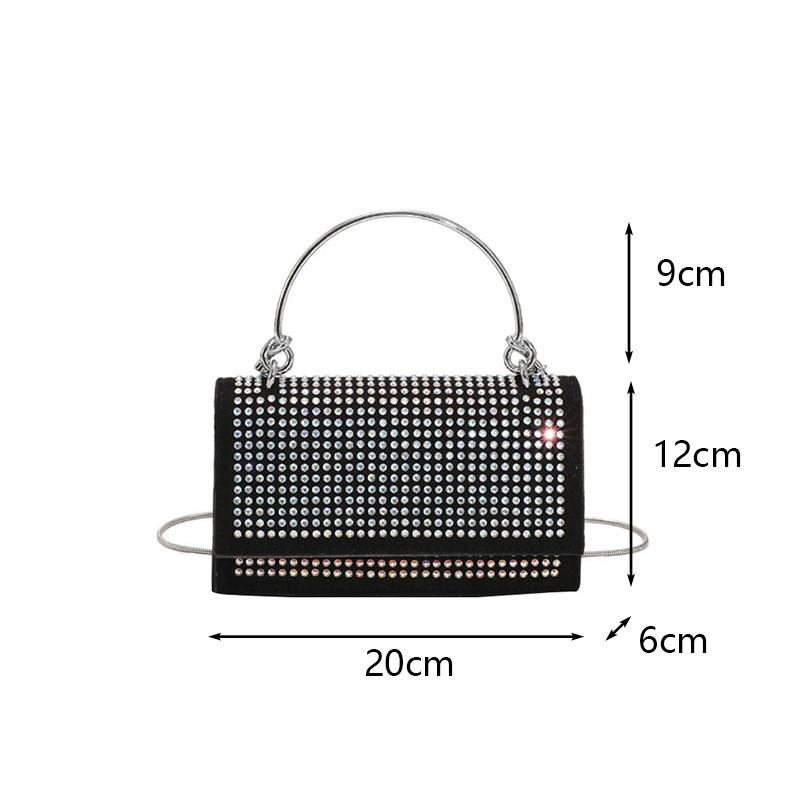 Yogodlns Rhinestones Evening Crossbody Bag Crystal Bling Top Handle Bags for Women Luxury Designer Small Purses and Handbags