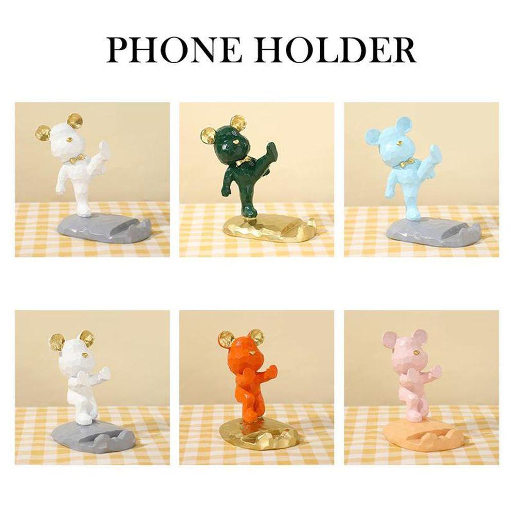 Gift Home Decoration Mobile Bracket Phone Holder Bear Sculpture Mobile Phone Stand Storage Holders