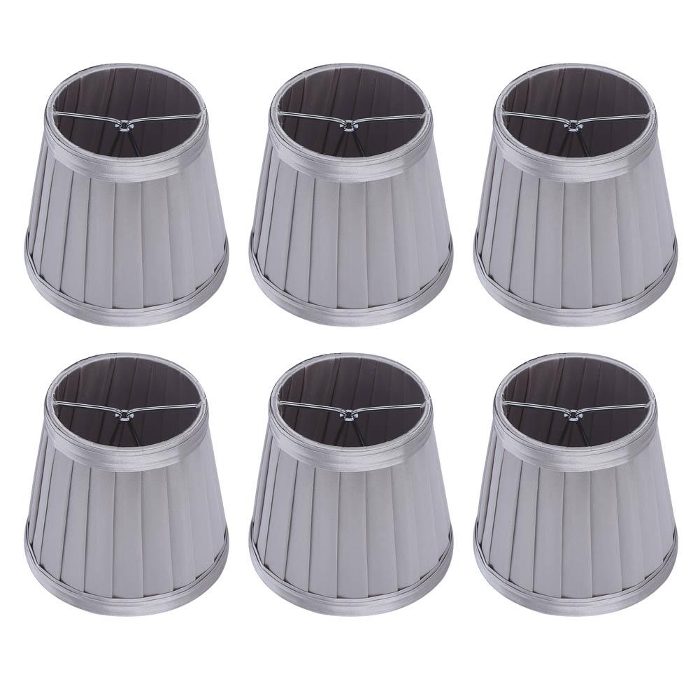 6Pcs Bedroom Cloth Fabric Lampshade Lamp Cover Shade for E14 Chandelier Wall Light Bulb