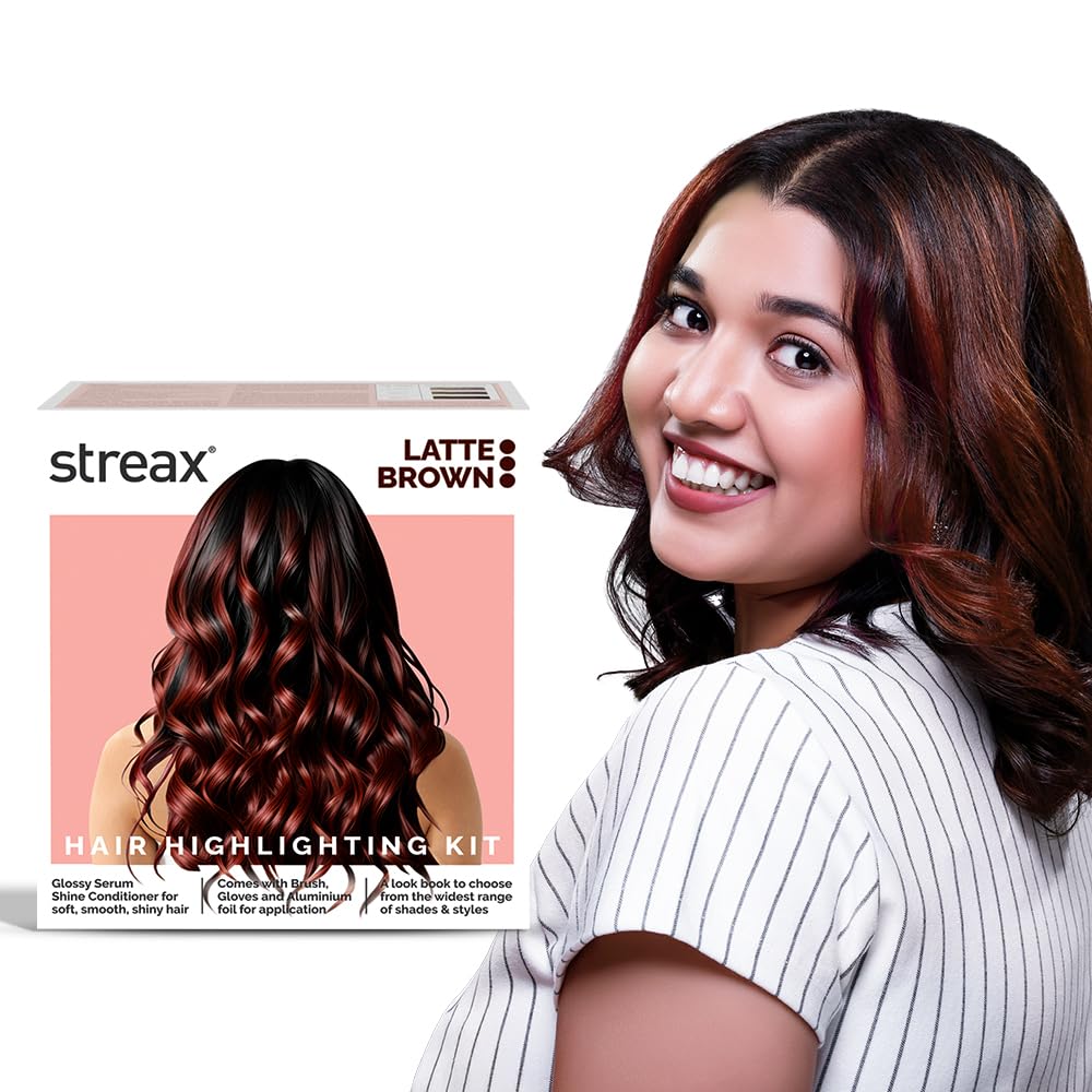 Streax Набор для мелирования волос Latte Brown 180 г Упаковка 1 Насыщенные яркие DIY мелирования для женщин