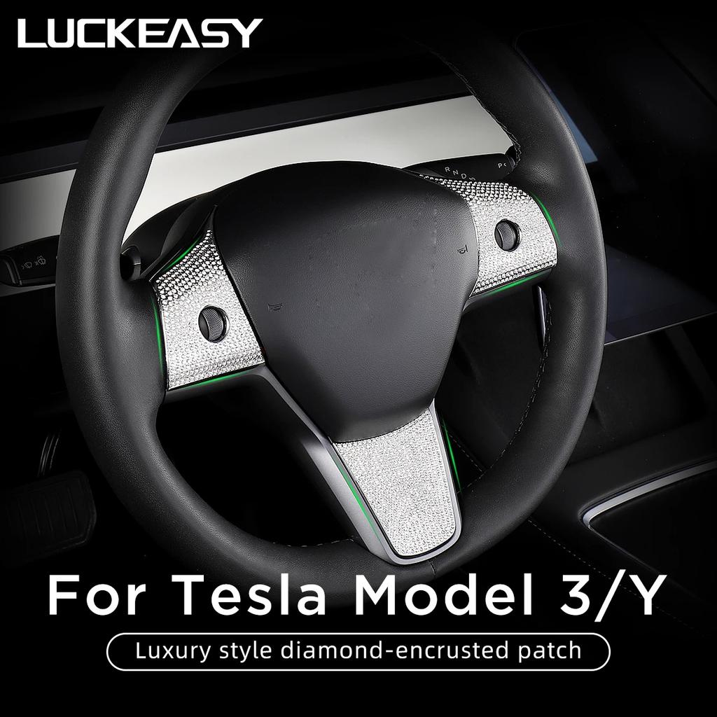 Для Tesla Model 3 ModelY Роскошный Алмазный патч Автомобильный руль Центральный контрольный держатель для чашки Воздуховыпускное отверстие Интерьер