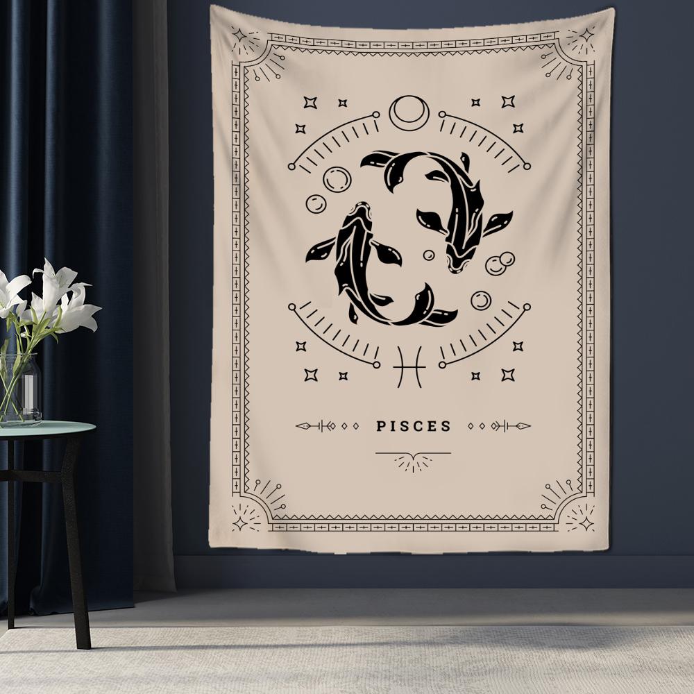 Гобелен «Двенадцать созвездий Таро», настенный психоделический волшебный богемный стиль, матрас в стиле хиппи, искусство домашнего декора