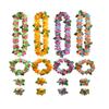 4pc Party Hawaiian Garland 12-color Petal Necklace, Bracelet, Four-piece Set, Holiday Event Dress-up Accessories