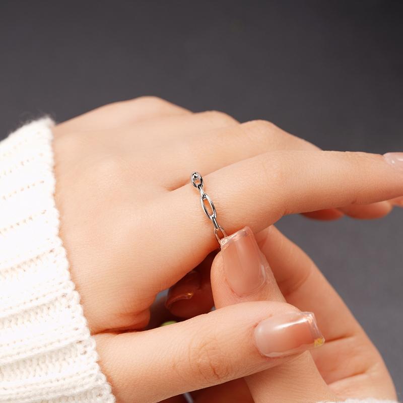 Кольцо-цепочка Huitan Chic, женское, модное, повседневное, носимое, ювелирное изделие, металлический стиль, модные, универсальные аксессуары для женщин