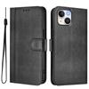 For iPhone 15 Cases Wallet Stand Retro Texture Leather Phone Cover with Lanyard