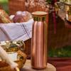 Copper Water Bottle with Leakproof Wooden Lid & a Gift Box 900ml Copper Water Bottle for Drinking with Ayurvedic Benefits