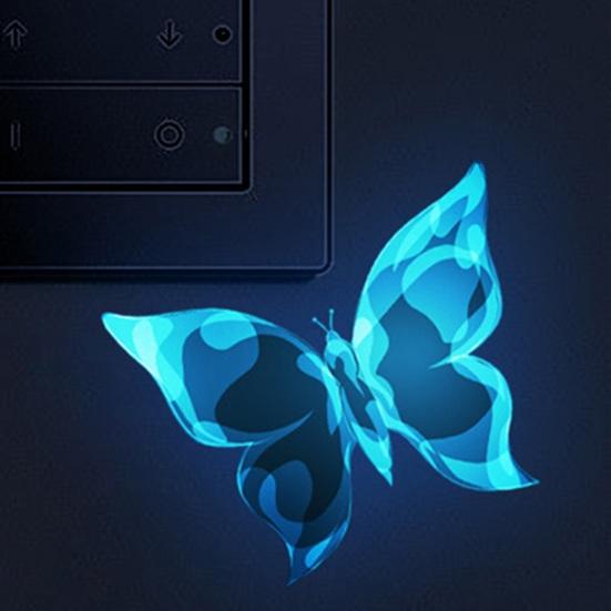 Синие наклейки на стену в виде бабочки Светятся в темноте со сверкающим эффектом Водонепроницаемые Легко наносятся Элегантные наклейки для украшения комнаты Сексуальная одежда для взрослых