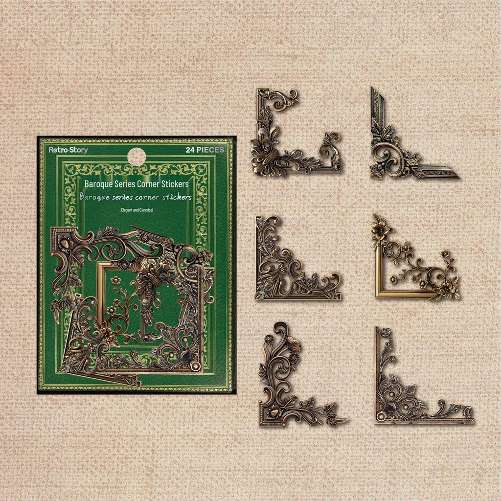 РетроИстория Сделай сам Угловые наклейки с декором из роз