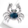 Брошь в виде краба в виде животного, металлический значок со стразами и кристаллами, кардиган, свитер, лацкан, роскошные украшения для женщин, аксессуары