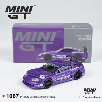 KYRV1 MINIGT 1067 Toyota Supra A80 Top Secret GT-300 Top Secret Фиолетовый 1:Модель автомобиля из сплава 64