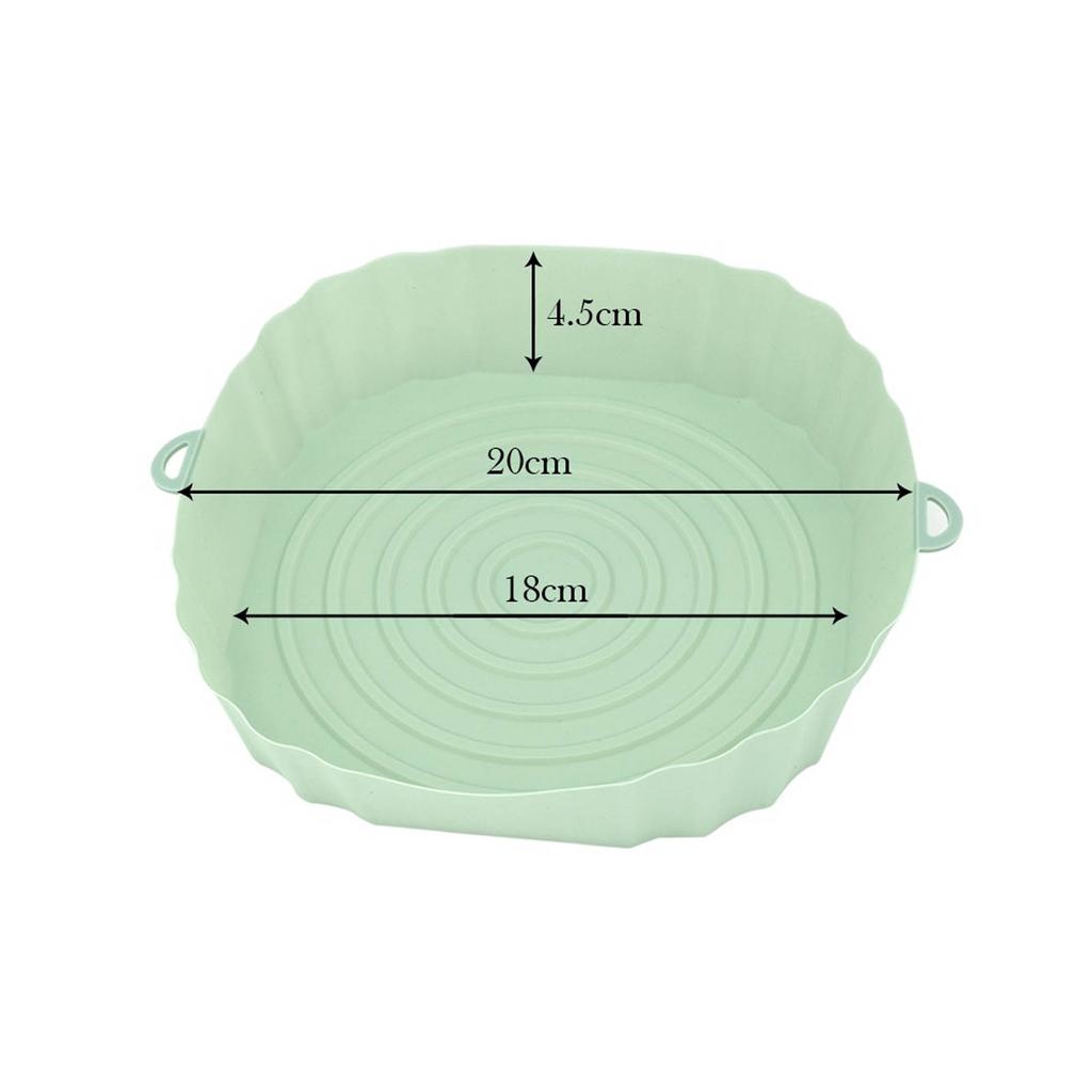 Silicone Tray For Air Fryer Oven Baking Tray With Handle Fried Chicken Pizza Mat Without Oil Silicone Pot Airfryer Accessories