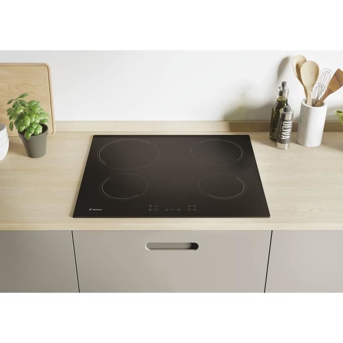 CANDY CH64CCB Glass Ceramic Hob - 4 Burners - L 56 X D 49 Cm - Black Glass Coating