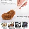 Natural Coconut Brown Pot Brush with Wooden Handle Oil-free Kitchen Supplies Cleaning Wooden Brush Tools Cleaning Coconut Brush
