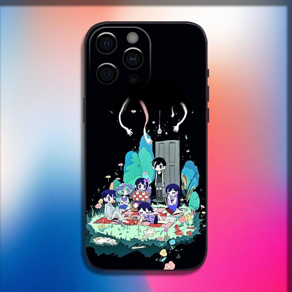 Чехол для телефона O-Omori Game для iPhone 16,15,14,13,12,11,Pro,X,XS,Max,XR,Plus,Mini Мягкий черный чехол