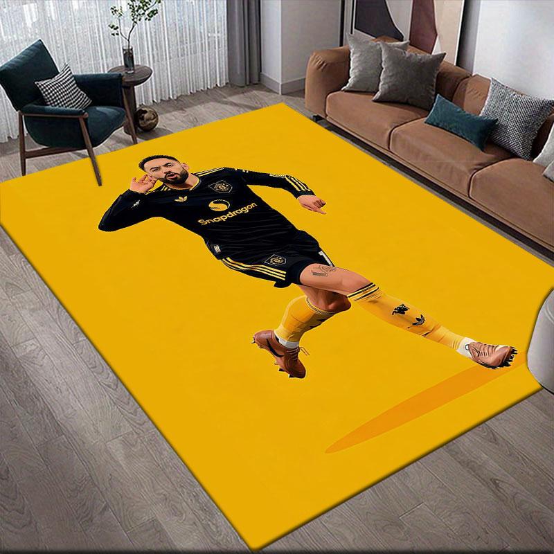 Matheus Cunha Flannel Printed Carpet, Home Sofa Decoration for Living Room & Bedroom, Non‑Slip Play Flannel Floor Mat for Game Room
